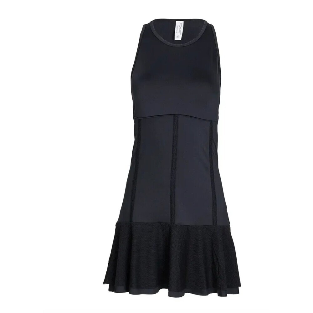 InPhorm MAI Tennis Dress Black Pleated Mesh Trim Athletic womens Size Small
